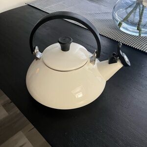 Le Creuset Cream Teapot with Black Handle